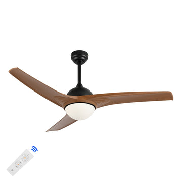 Sully 52" Contemporary Industrial Iron/Plastic Mobile-App/Remote-Controlled 6-Speed Propeller Integrated LED Ceiling Fan